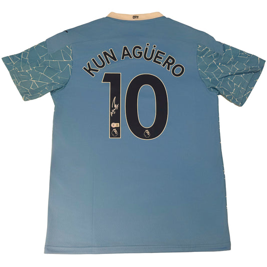 Sergio Agüero Manchester City Signed Home Jersey (2020-2021)